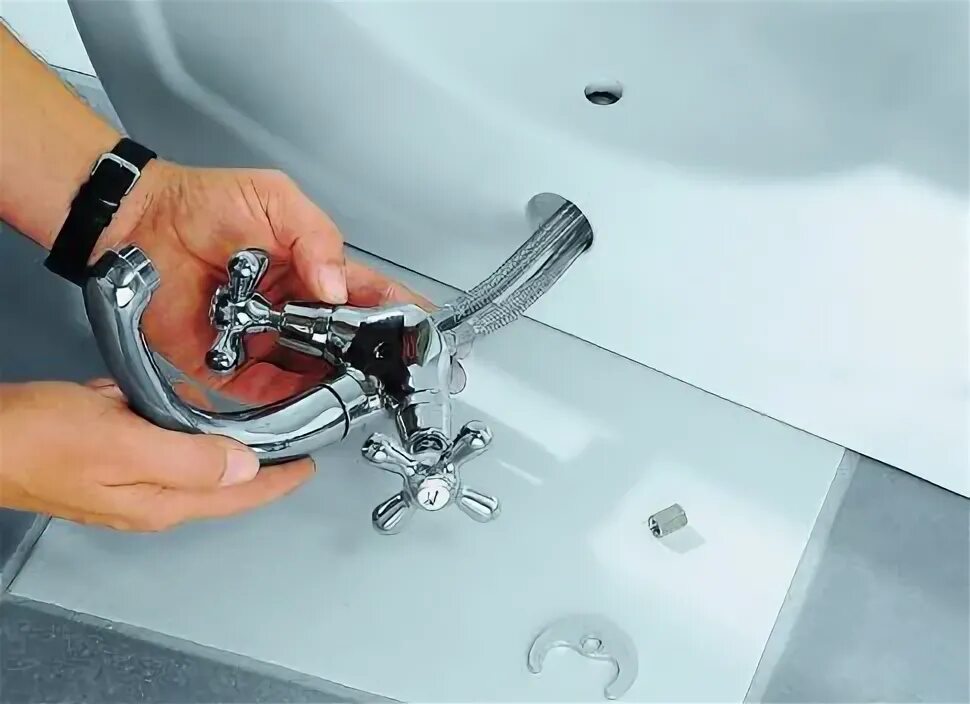 Установка смесителя